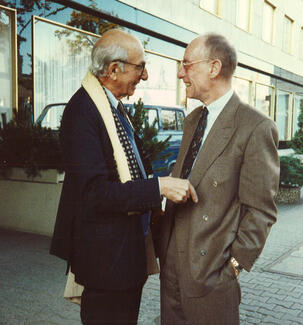 Shepard Stone und Edzard Reuter 1989 in Berlin
